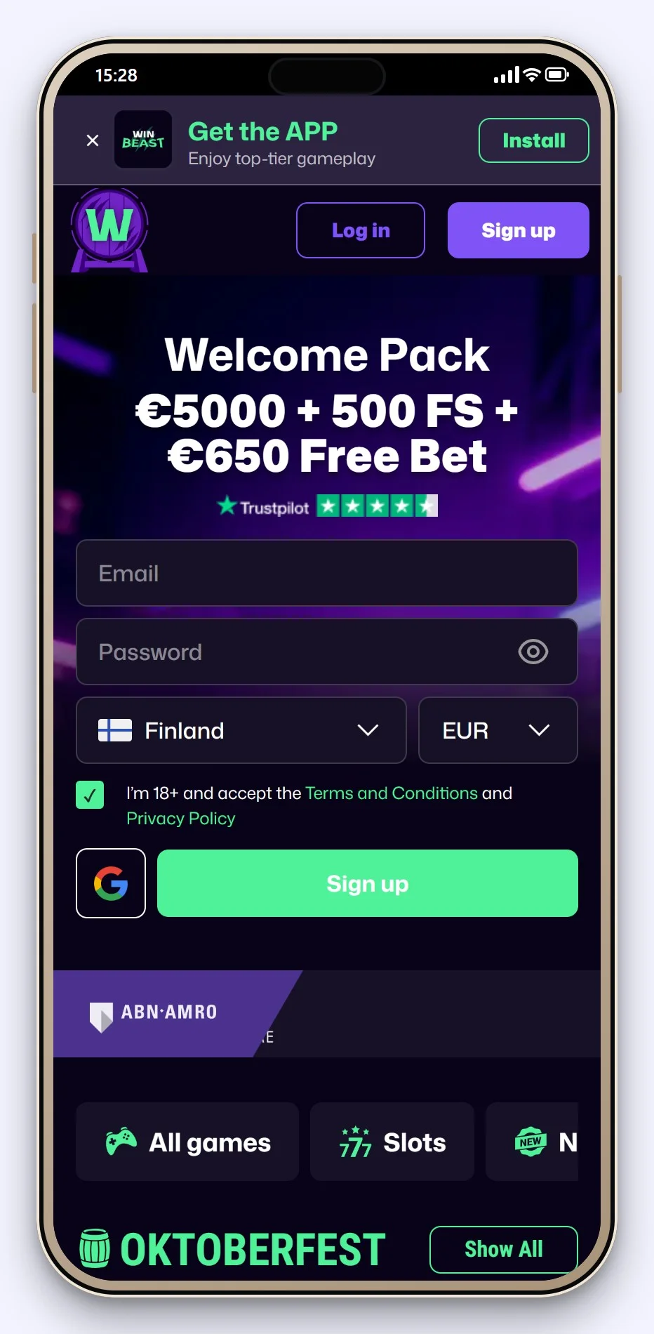 parhaat google pay kasinot: WinBeast mobiiliaula