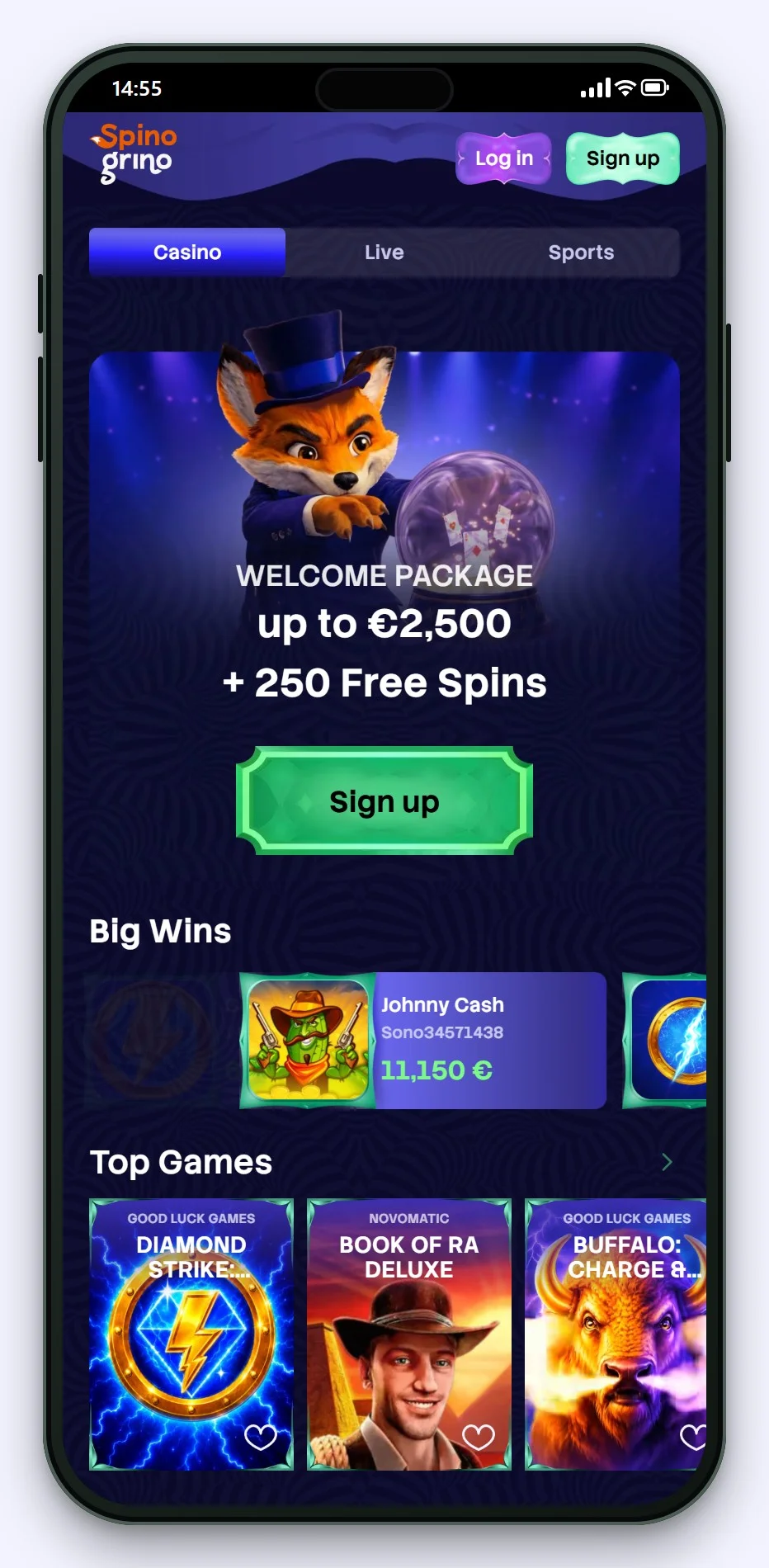 google pay casinos: Spinogrino σε κινητό