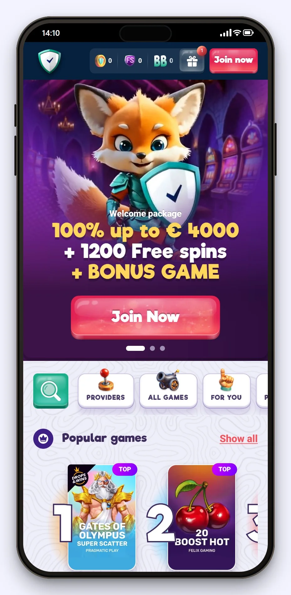 google pay casino: SafeCasino lobby i mobilen