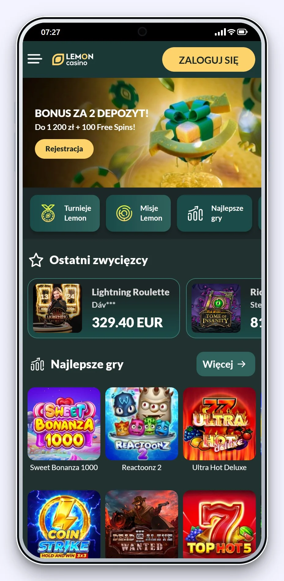 kasyna online z google pay: Lemon Casino w wersji mobilnej